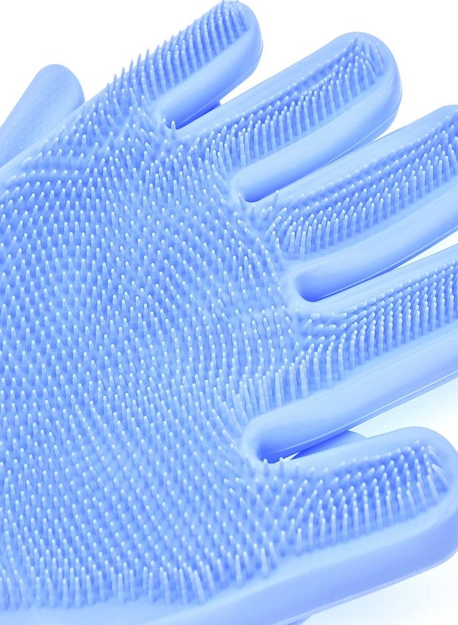 Bagonias Silicone Dish Washing Gloves - Silicon Cleaning Gloves for Kitchen, Pet Grooming - Great for Washing Dishes, Cars, Bathrooms, Floor Cleaning (Multicolor, 1 Pair) - Image 5